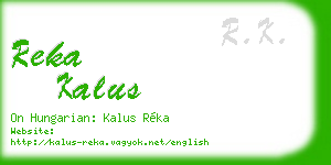 reka kalus business card